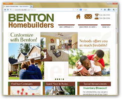 Benton Homebuilders - Featured controlPanel website - content management system for home builder websites